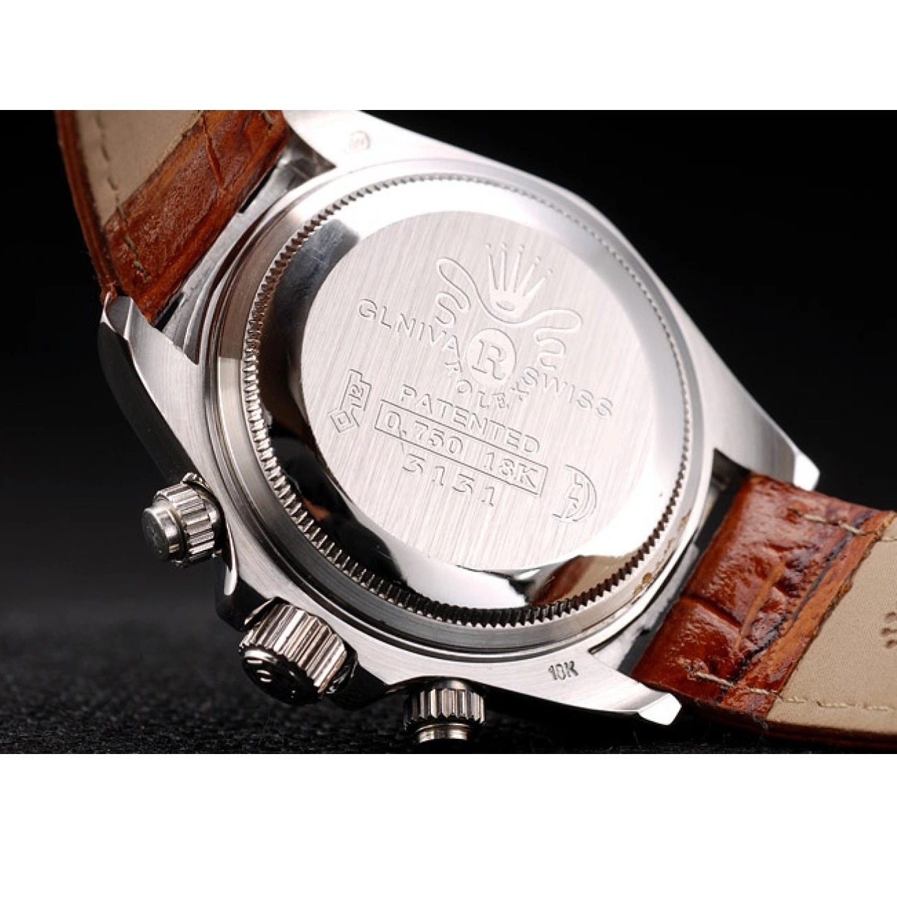 AAA Replica Watches Strap Leather Steel Stainless Case Rolex Tachymeter Brown White Dial Lady Daytona 0624